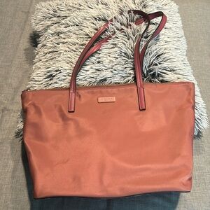 Pink Nylon Kate Spade tote purse